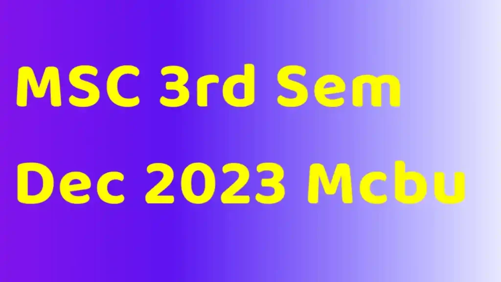 MSC 3rd Sem Dec 2023