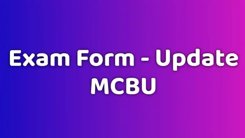 Exam form mcbu