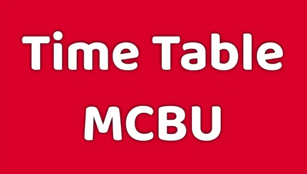 Time table mcbu