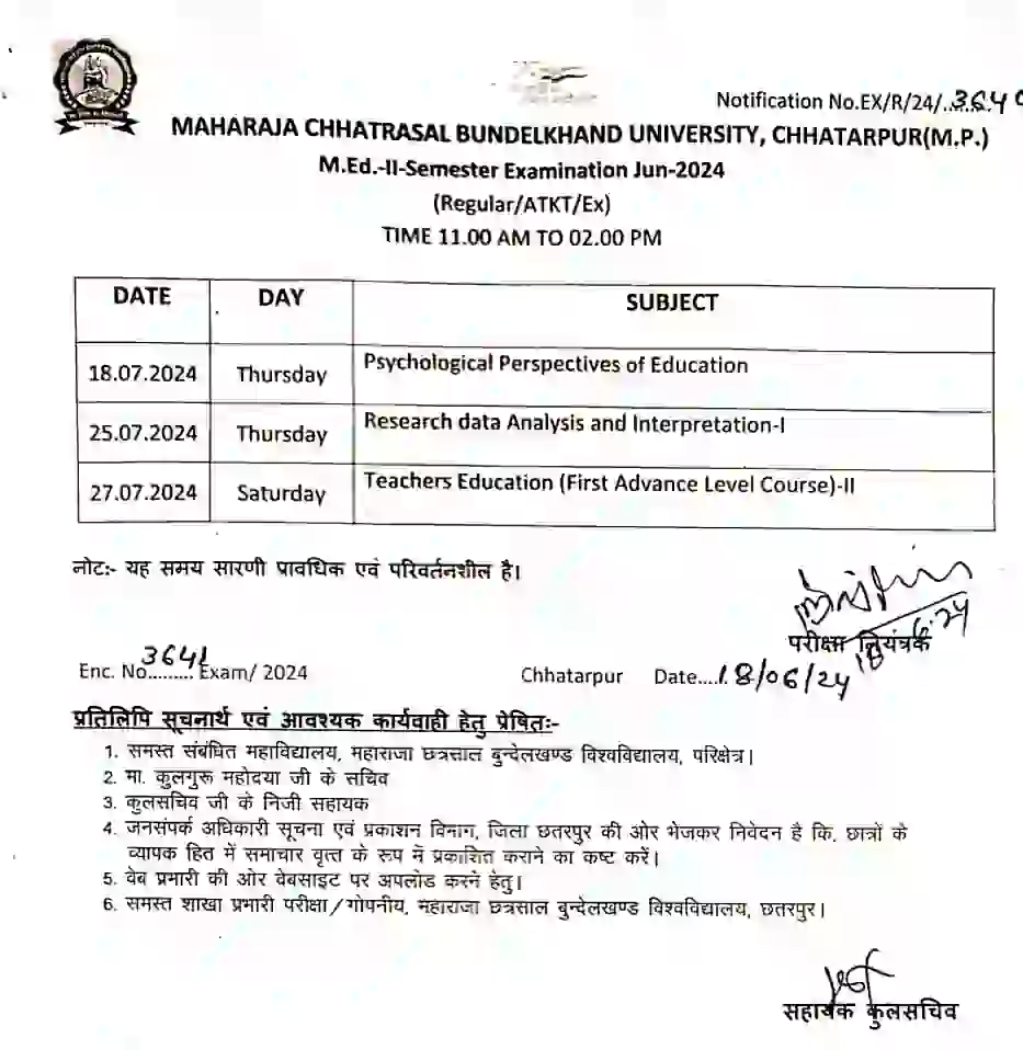 MED 2nd Sem Time Table